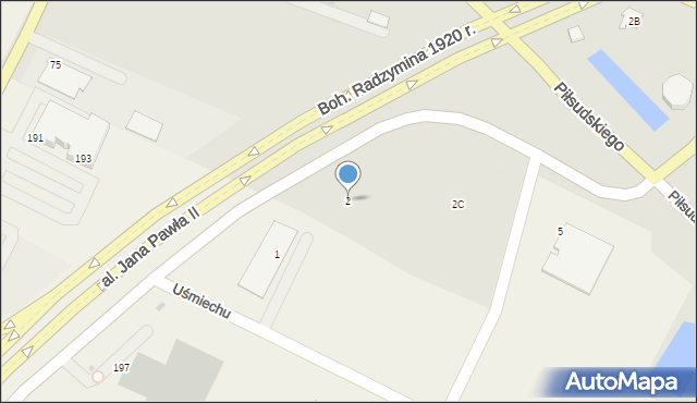 Radzymin, Piłsudskiego Józefa, marsz., 2, mapa Radzymin
