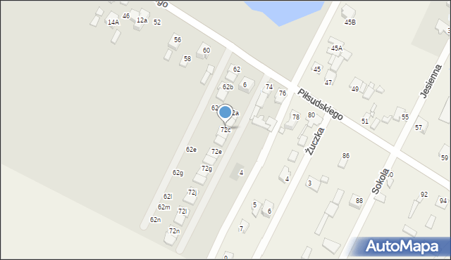 Radzymin, Piłsudskiego Józefa, marsz., 72c, mapa Radzymin