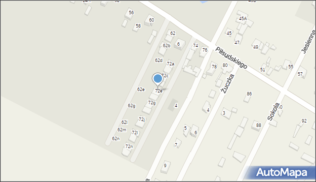 Radzymin, Piłsudskiego Józefa, marsz., 72e, mapa Radzymin