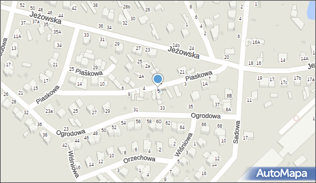 Rawa Mazowiecka, Piaskowa, 5, mapa Rawa Mazowiecka