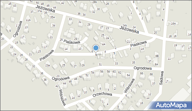Rawa Mazowiecka, Piaskowa, 9, mapa Rawa Mazowiecka