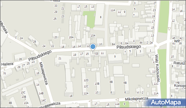 Rawicz, Piłsudskiego Józefa, marsz., 13A, mapa Rawicz
