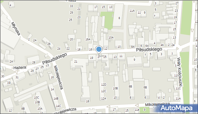 Rawicz, Piłsudskiego Józefa, marsz., 17, mapa Rawicz