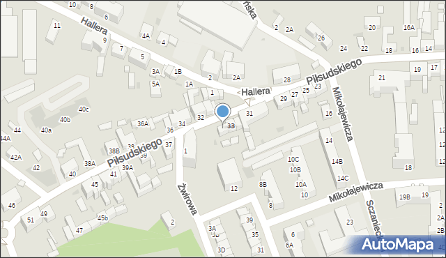 Rawicz, Piłsudskiego Józefa, marsz., 35, mapa Rawicz