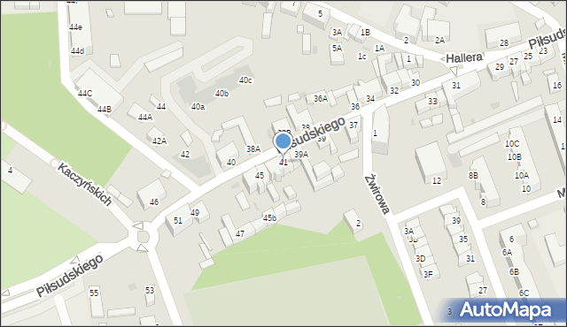 Rawicz, Piłsudskiego Józefa, marsz., 41, mapa Rawicz