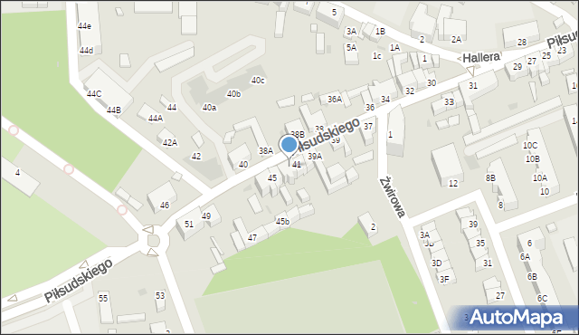 Rawicz, Piłsudskiego Józefa, marsz., 43, mapa Rawicz