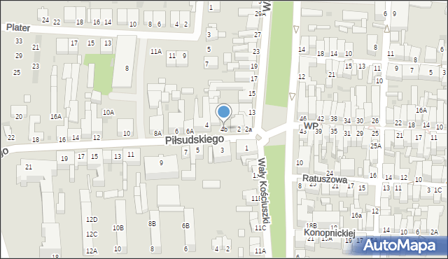 Rawicz, Piłsudskiego Józefa, marsz., 4b, mapa Rawicz