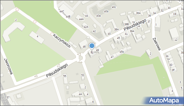 Rawicz, Piłsudskiego Józefa, marsz., 51, mapa Rawicz