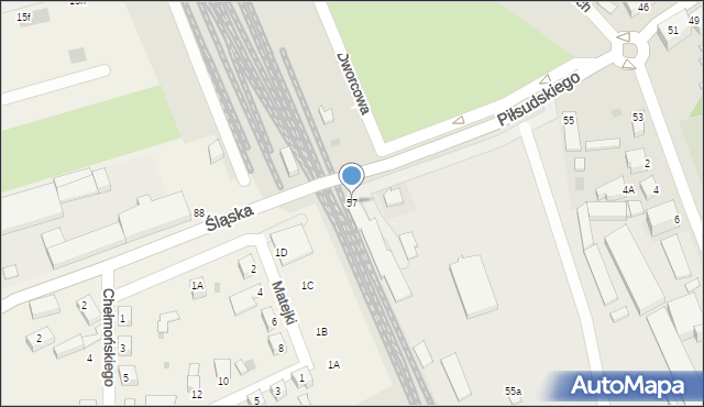 Rawicz, Piłsudskiego Józefa, marsz., 57, mapa Rawicz