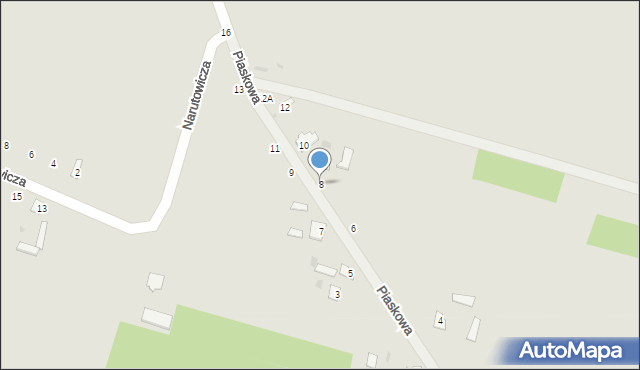 Rejowiec Fabryczny, Piaskowa, 8, mapa Rejowiec Fabryczny