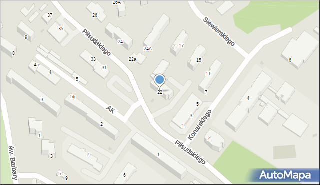 Ropczyce, Piłsudskiego Józefa, marsz., 22, mapa Ropczyce