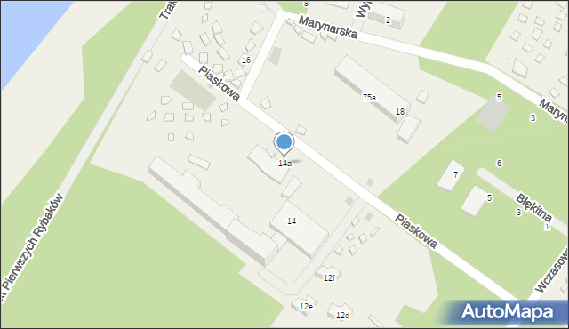 Rowy, Piaskowa, 14a, mapa Rowy