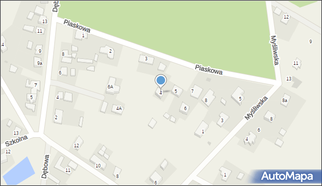 Różanki, Piaskowa, 4, mapa Różanki