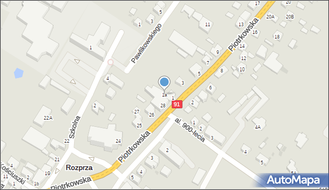 Rozprza, Piotrkowska, 1a, mapa Rozprza