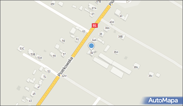 Rozprza, Piotrkowska, 34, mapa Rozprza