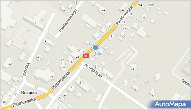 Rozprza, Piotrkowska, 4, mapa Rozprza