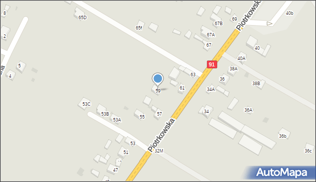 Rozprza, Piotrkowska, 59, mapa Rozprza