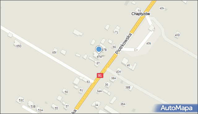 Rozprza, Piotrkowska, 67A, mapa Rozprza