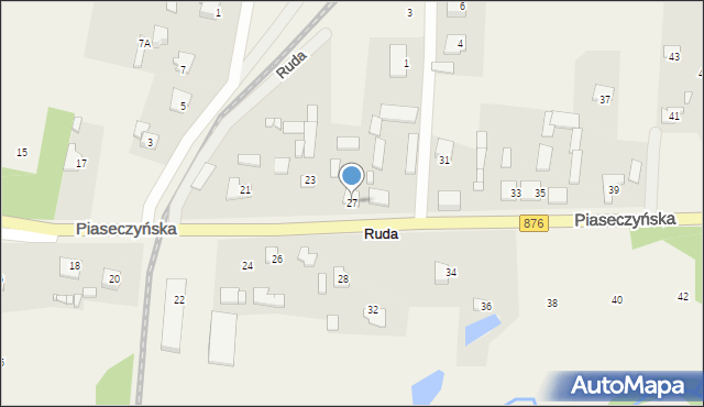 Ruda, Piaseczyńska, 27, mapa Ruda