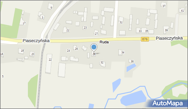 Ruda, Piaseczyńska, 28, mapa Ruda