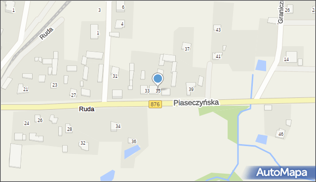 Ruda, Piaseczyńska, 35, mapa Ruda