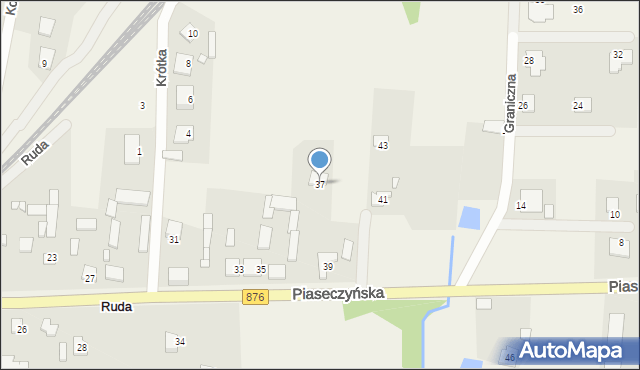 Ruda, Piaseczyńska, 37, mapa Ruda