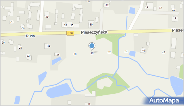 Ruda, Piaseczyńska, 40, mapa Ruda