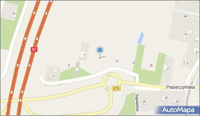 Ruda, Piaseczyńska, 9, mapa Ruda