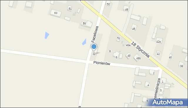 Ruda, Pionierów, 12, mapa Ruda