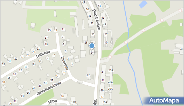 Ruda Śląska, Piastowska, 24, mapa Rudy Śląskiej