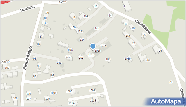 Ruda Śląska, Piłsudskiego Józefa, marsz., 101c, mapa Rudy Śląskiej