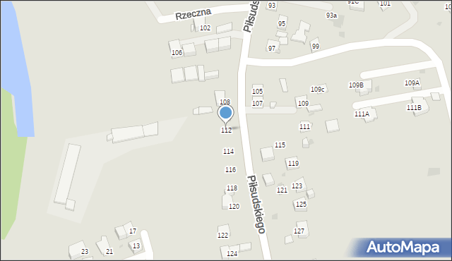 Ruda Śląska, Piłsudskiego Józefa, marsz., 112, mapa Rudy Śląskiej