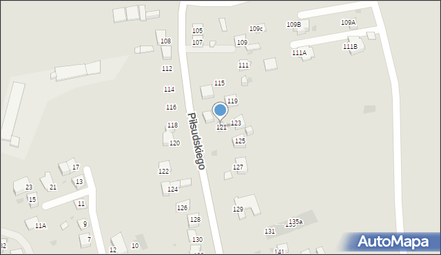 Ruda Śląska, Piłsudskiego Józefa, marsz., 121, mapa Rudy Śląskiej