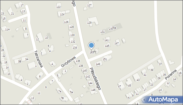 Ruda Śląska, Piłsudskiego Józefa, marsz., 143, mapa Rudy Śląskiej