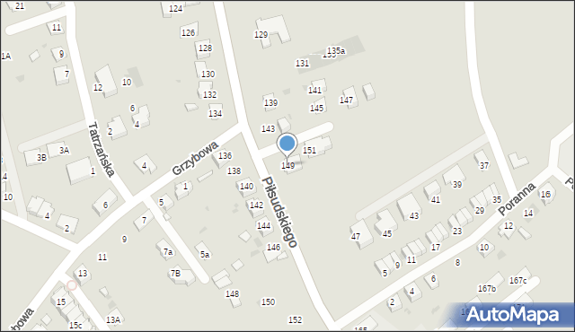 Ruda Śląska, Piłsudskiego Józefa, marsz., 149, mapa Rudy Śląskiej