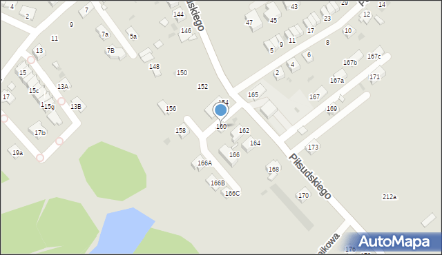 Ruda Śląska, Piłsudskiego Józefa, marsz., 160, mapa Rudy Śląskiej