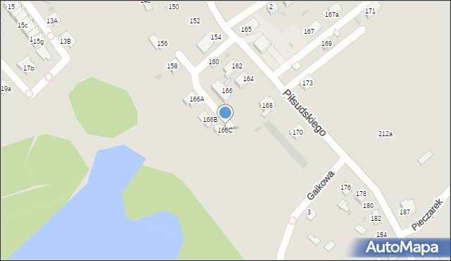 Ruda Śląska, Piłsudskiego Józefa, marsz., 166C, mapa Rudy Śląskiej