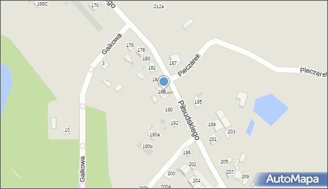 Ruda Śląska, Piłsudskiego Józefa, marsz., 188, mapa Rudy Śląskiej