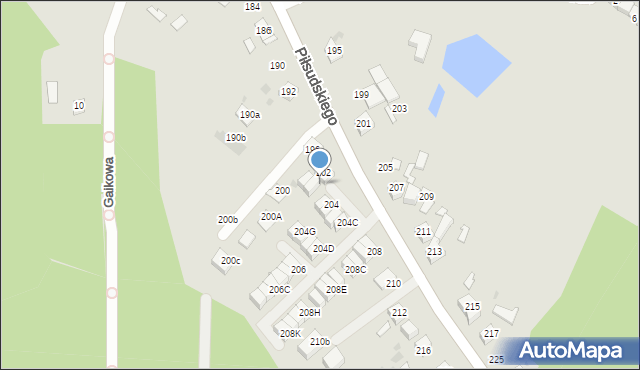 Ruda Śląska, Piłsudskiego Józefa, marsz., 202A, mapa Rudy Śląskiej