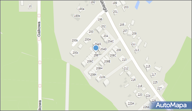 Ruda Śląska, Piłsudskiego Józefa, marsz., 206, mapa Rudy Śląskiej