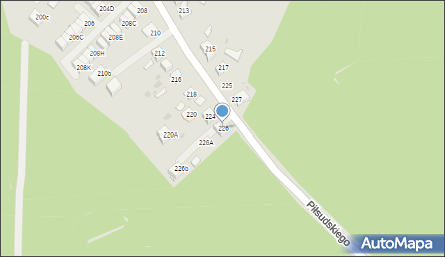 Ruda Śląska, Piłsudskiego Józefa, marsz., 226, mapa Rudy Śląskiej