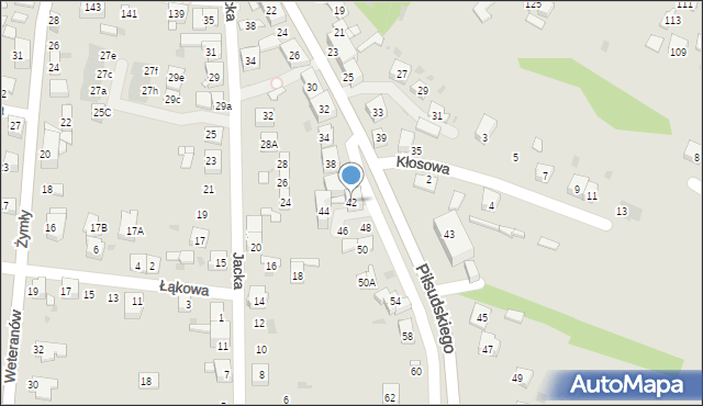 Ruda Śląska, Piłsudskiego Józefa, marsz., 42, mapa Rudy Śląskiej