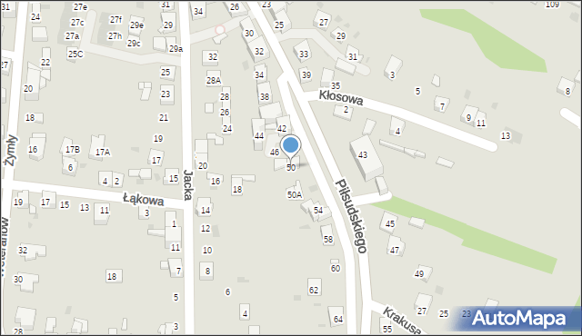 Ruda Śląska, Piłsudskiego Józefa, marsz., 50, mapa Rudy Śląskiej