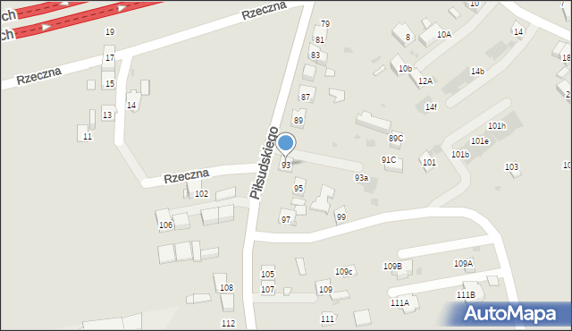 Ruda Śląska, Piłsudskiego Józefa, marsz., 93, mapa Rudy Śląskiej