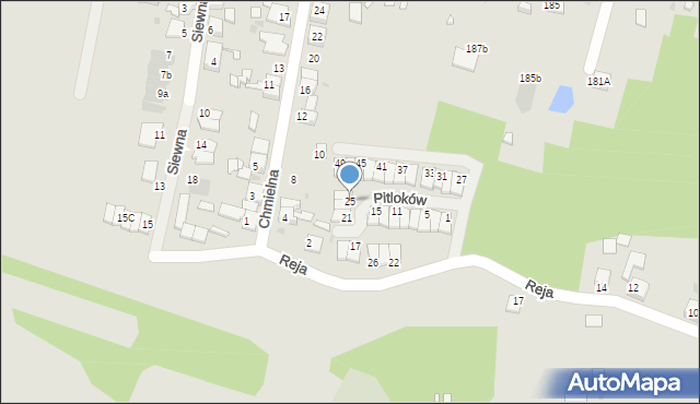 Ruda Śląska, Pitloków Stefanii i Emanuela, 25, mapa Rudy Śląskiej