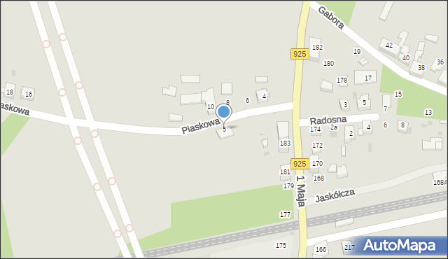 Ruda Śląska, Piaskowa, 5, mapa Rudy Śląskiej