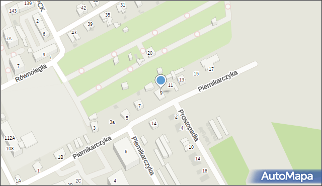 Ruda Śląska, Piernikarczyka, 9, mapa Rudy Śląskiej