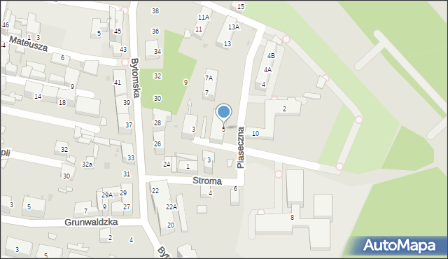 Ruda Śląska, Piaseczna, 5, mapa Rudy Śląskiej