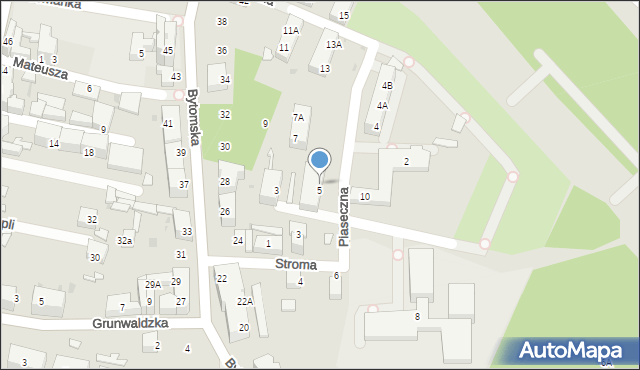 Ruda Śląska, Piaseczna, 5A, mapa Rudy Śląskiej