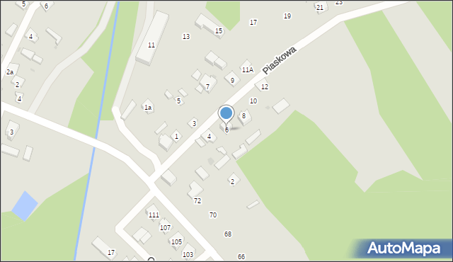 Rudnik nad Sanem, Piaskowa, 6, mapa Rudnik nad Sanem